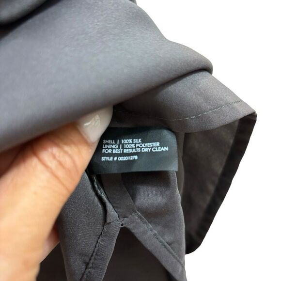 Ladies Club Monaco Brand 100% Silk Dark Grey Slip Dress Size 6 - Picture 5 of 14
